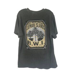 US Vintage Cayman Islands B.W.I. Graphic T-Shirt Mens Medium Gray